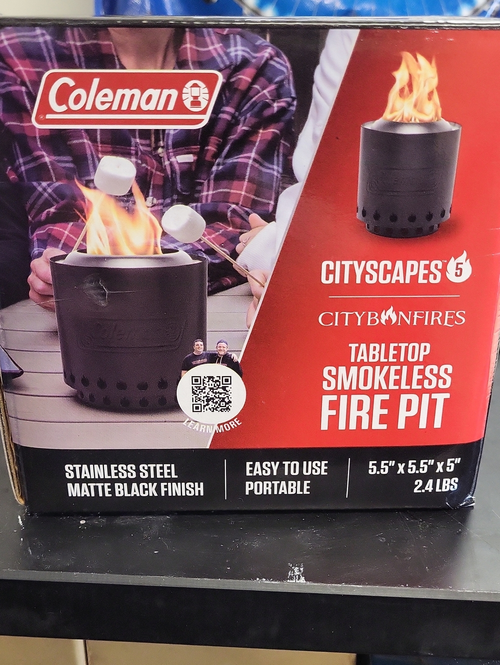 Coleman Matte Black Tabletop Smokeless Fire Pit